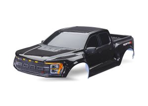 TRAXXAS 10112-BLACK Body, Ford Raptor R, complete (black) (includes grille, tailgate trim, side mirrors, decals, & clipless mounting) (requires #10124 & 10125 body mounts)