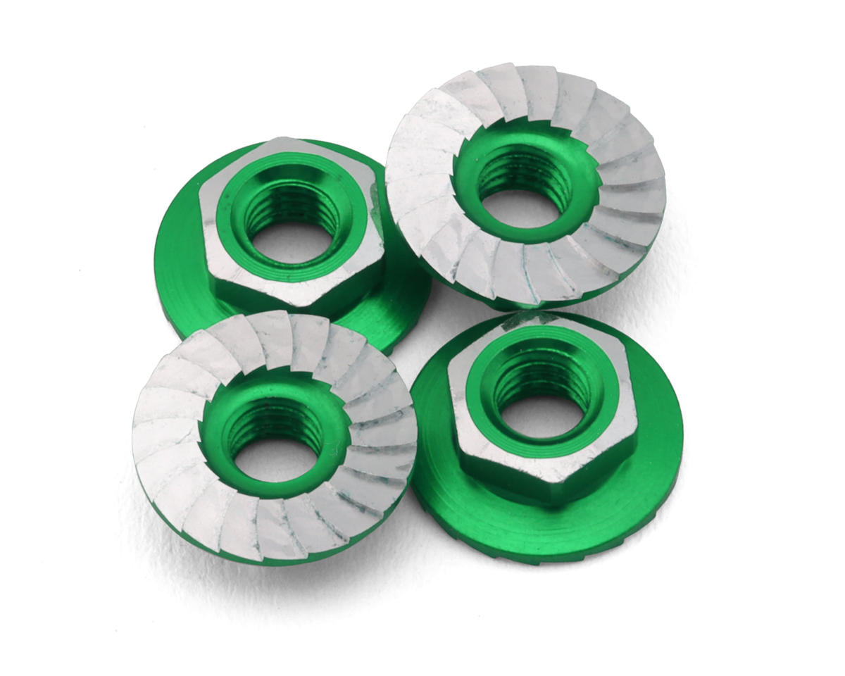 1 UP 870801 4mm "Lockdown" Serrated Aluminum Wheel Nuts (Green) (4)