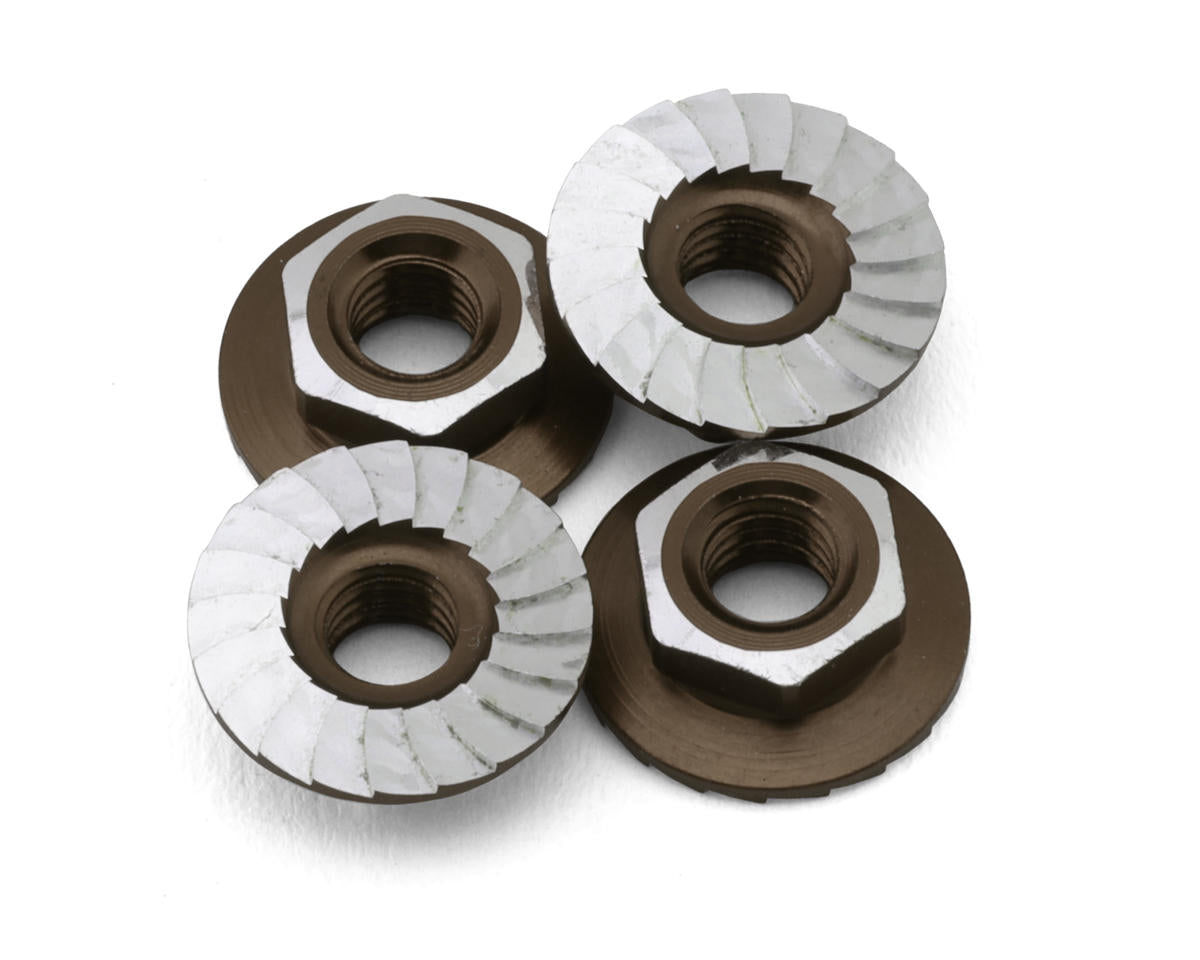 1 UP 870901 4mm "Lockdown" Serrated Aluminum Wheel Nuts (Gunmetal) (4)
