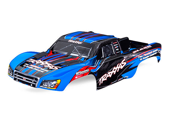 TRAXXAS 5924-BLUE Body, Slash® 2WD (also fits Slash® VXL & Slash® 4X4), blue (painted, decals applied) (assembled with front & rear latches for clipless mounting)