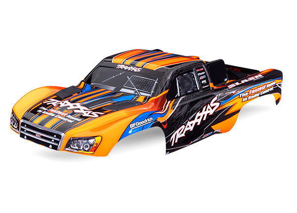 TRAXXAS 5924-ORNG Body, Slash® 2WD (also fits Slash® VXL & Slash® 4X4), orange (painted, decals applied) (assembled with front & rear latches for clipless mounting)