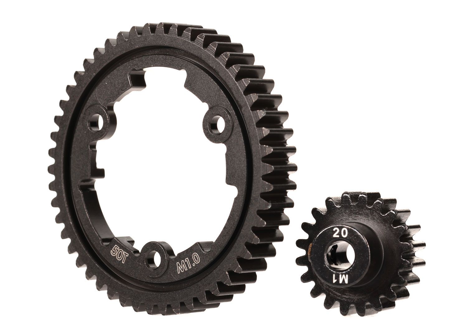 TRAXXAS 6450 Spur gear, 50T (machined, hardened steel) (wide-face)/ gear, 20T pinion (MOD1 1.0 metric pitch) (fits 5mm shaft)/ set screw