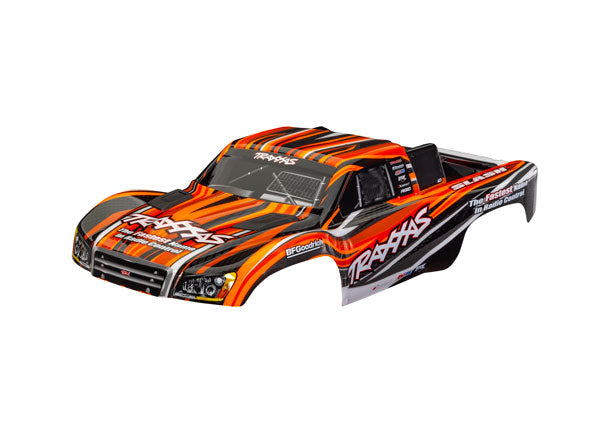 TRAXXAS 6910-ORNG Body, Slash® 4X4 (also fits Slash® VXL & Slash® 2WD), orange (painted, decals applied) (assembled with front & rear latches for clipless mounting)
