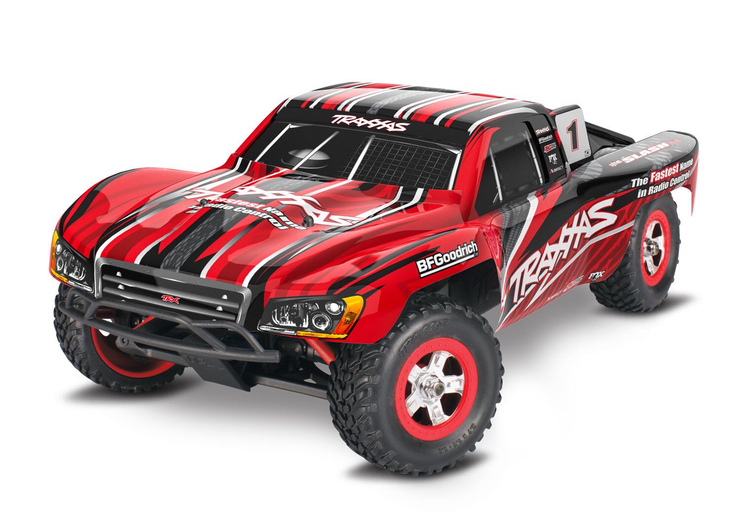 TRAXXAS 70054-8 Slash 1/16 Scale 4WD Electric Truck with USB-C charger. RTR with TQ 2.4GHz radio, Titan 550 motor and XL-2.5 ESC. Includes: 6-Cell NiMH 1200mAh battery