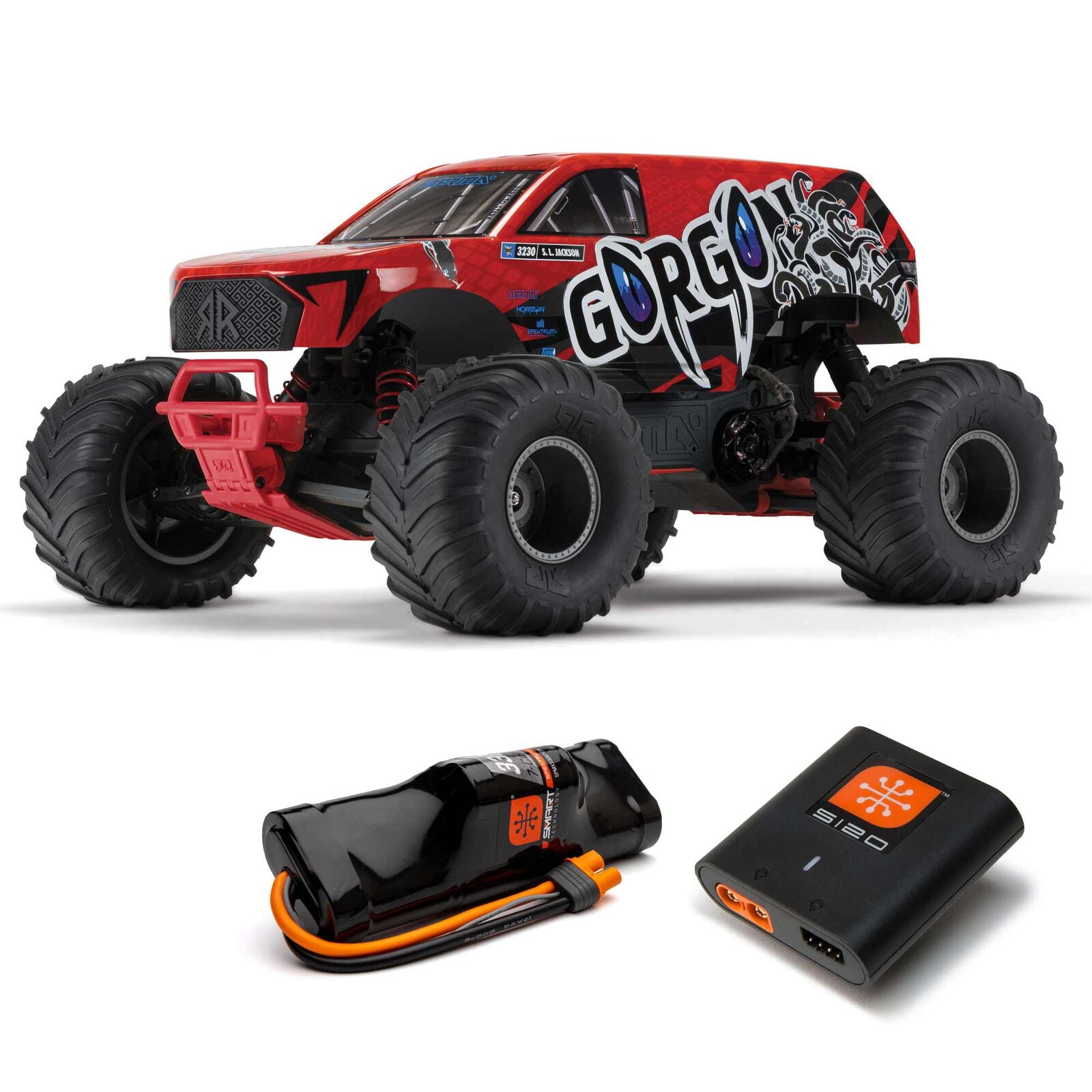 ARRMA ARA3230S 1/10 GORGON 4X2 MEGA 550 Brushed Monster Truck RTR with Battery & Charger