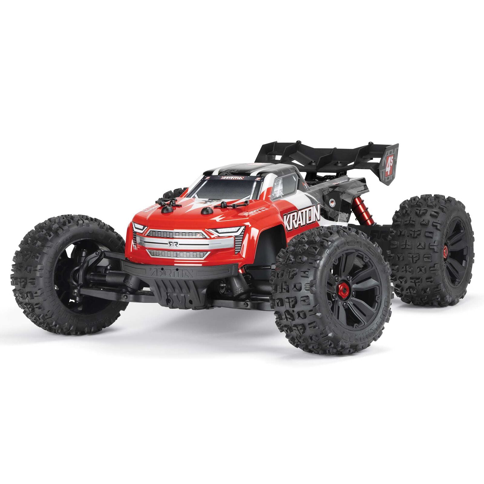 ARRMA ARA4408V2T3 1/10 KRATON 4x4 4S BLX Brushless Monster Truck with Spektrum RTR, Red