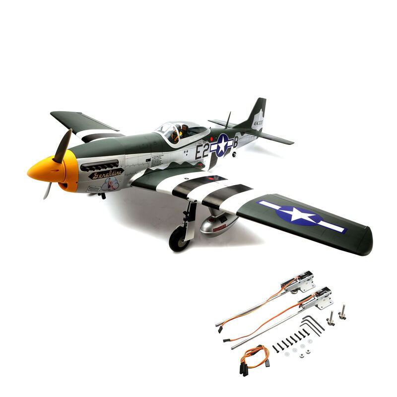 HANGAR 9 HAN2820BR P-51D Mustang 20cc ARF, 69.5" with E-flite Electric Retract Set