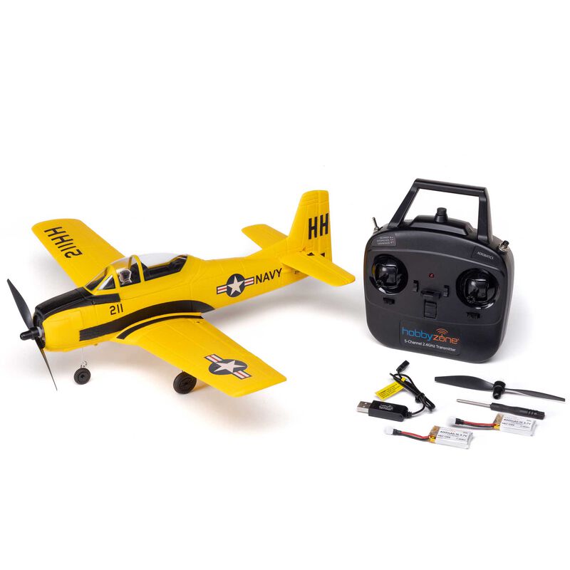 HOBBYZONE HBZ-1228 T-28 Trojan 450mm RTF with SAFE (2 Flight Batteries Included)