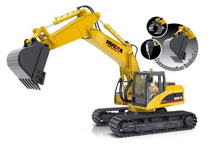 RC PRO 1535-1 1/14 SCALE RC EXCAVATOR 2.4G 15CH w/DIE CAST BUCKET (+DRILL+GRIPPER)