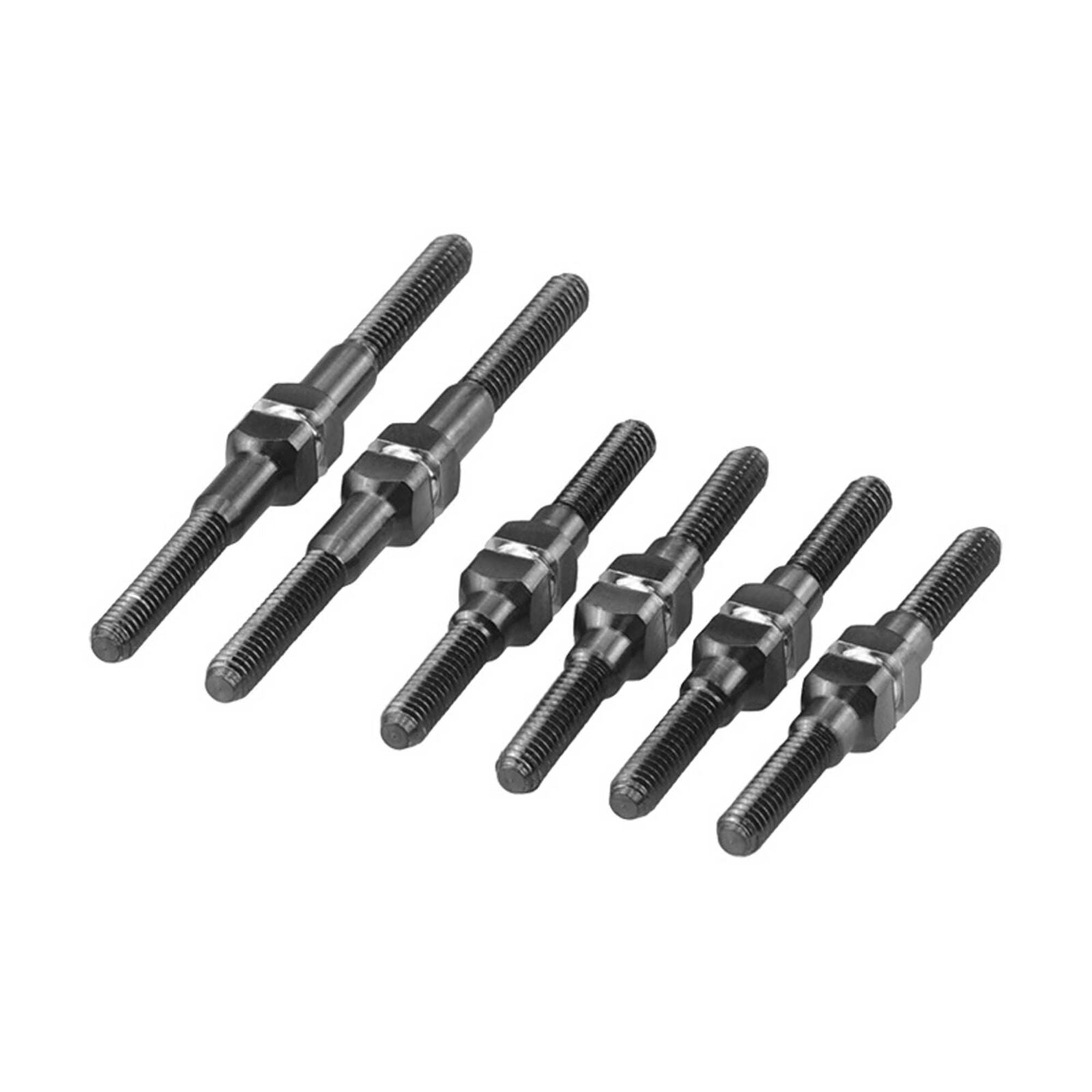 JCONCEPTS 2975 Mini-T Mini-B 2.0 Fin Titanium Turnbuckle Steer Black (6)