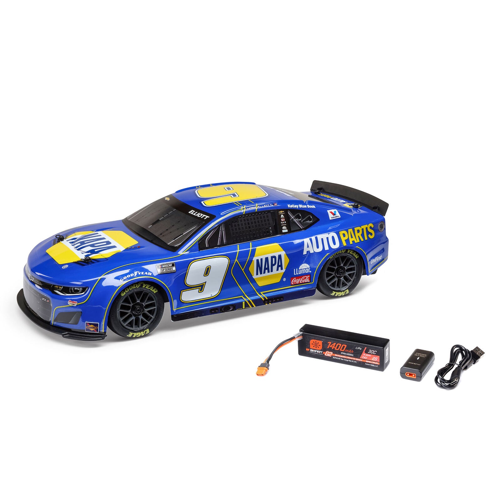 LOSI 1/12 NASCAR RC Racecar 2S AWD RTR Brushed On-Road (Battery & Charger Included)