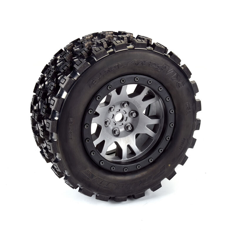 PROLINE 1013114 Limited Edition Badlands MX43 Pro-Loc F/R Mounted 24mm Gray/Black Impulse (2): X-MAXX