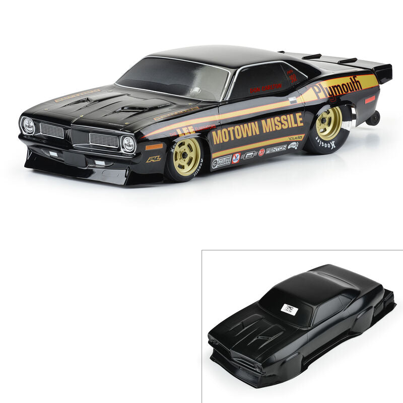 PROLINE 3550-18 1/10 1972 Plymouth Barracuda Motown Missile Black Body: Drag Car