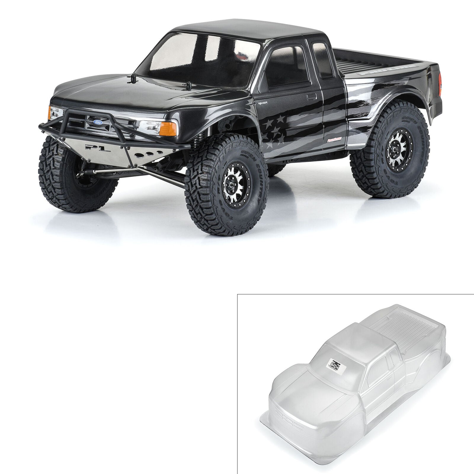 PROLINE 3640-00 1/10 1993 Ford Ranger Pre-Runner Clear Body 12.3" WB Crawler