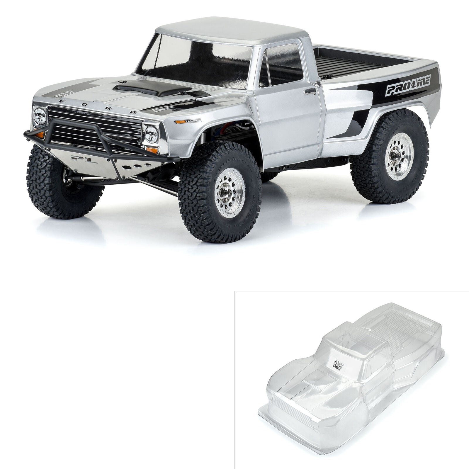 PROLINE 3647-00 1/10 1967 Ford F-100 Pre-Runner Clear Body 12.3" WB Crawler