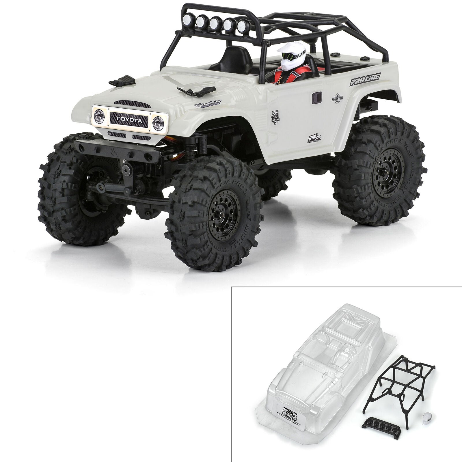 PROLINE PRO366300 1/24 1979 Toyota Land Cruiser FJ40 Clear Body with Trail Cage: SCX24
