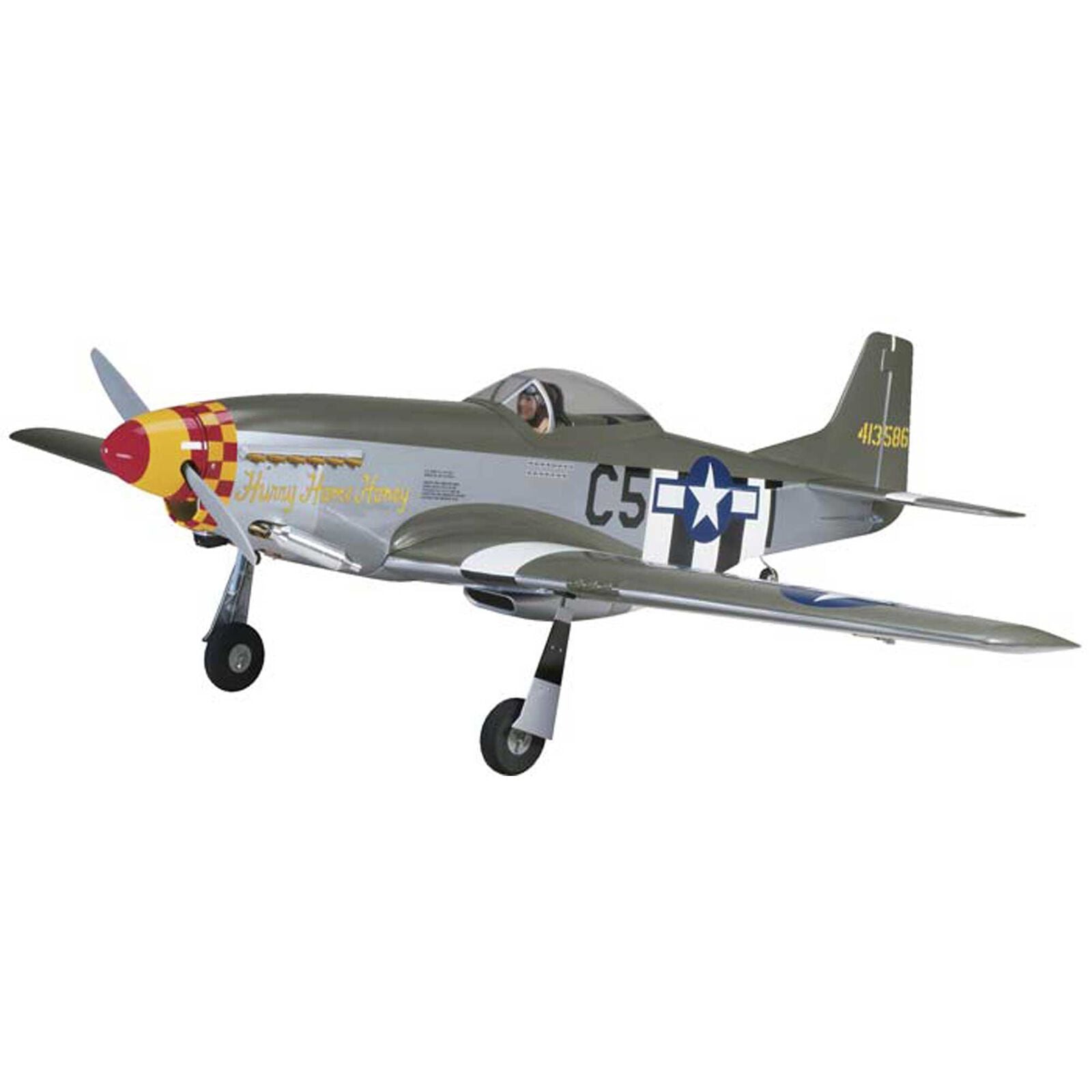 TOP FLITE TOPA0950 Top Flite Flite 1/7 P-51D Mustang 60 GP ARF w Retracts 64.5"