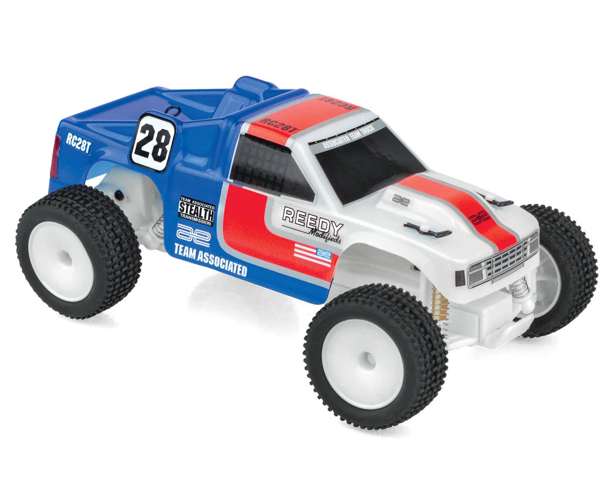 ASSOCIATED 20167 RC28T Zoom 1/28 RTR 2WD Micro RC10T Truck w/2.4GHz Radio, Integrated Battery & USB-C Cable