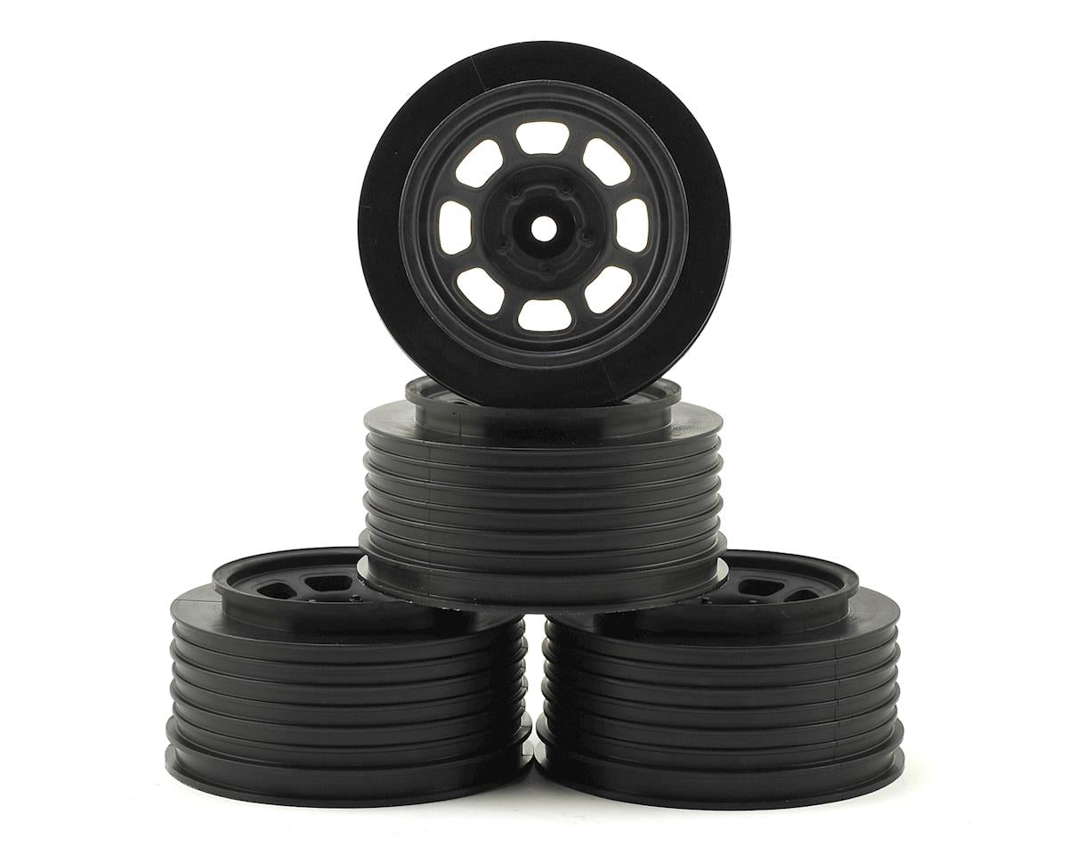 DE RACING DER-DS4-RB Speedway Short Course Wheels (Black) (4) (21.5mm Backspace) (Slash Rear) w/12mm Hex