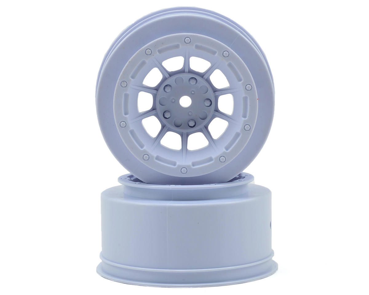 JCONCEPTS 3350W 12mm Hex Hazard Short Course Wheels (White) (2) for Traxxas Slash Front