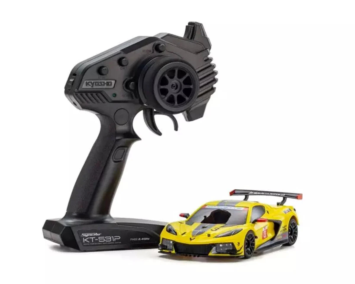 KYOSHO 32356Y MR-04 RWD Mini-Z Readyset w/Chevrolet Corvette C8.R Body (Yellow) w/KT-531P 2.4GHz Radio