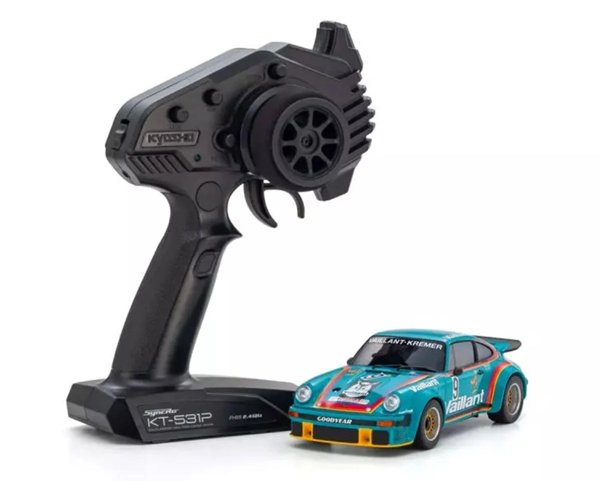 KYOSHO 32368V Mini-Z MR-04 RWD Readyset 1976 Porsche 934 RSR Turbo (Vaillant #9) w/KT-531P 2.4GHz Radio