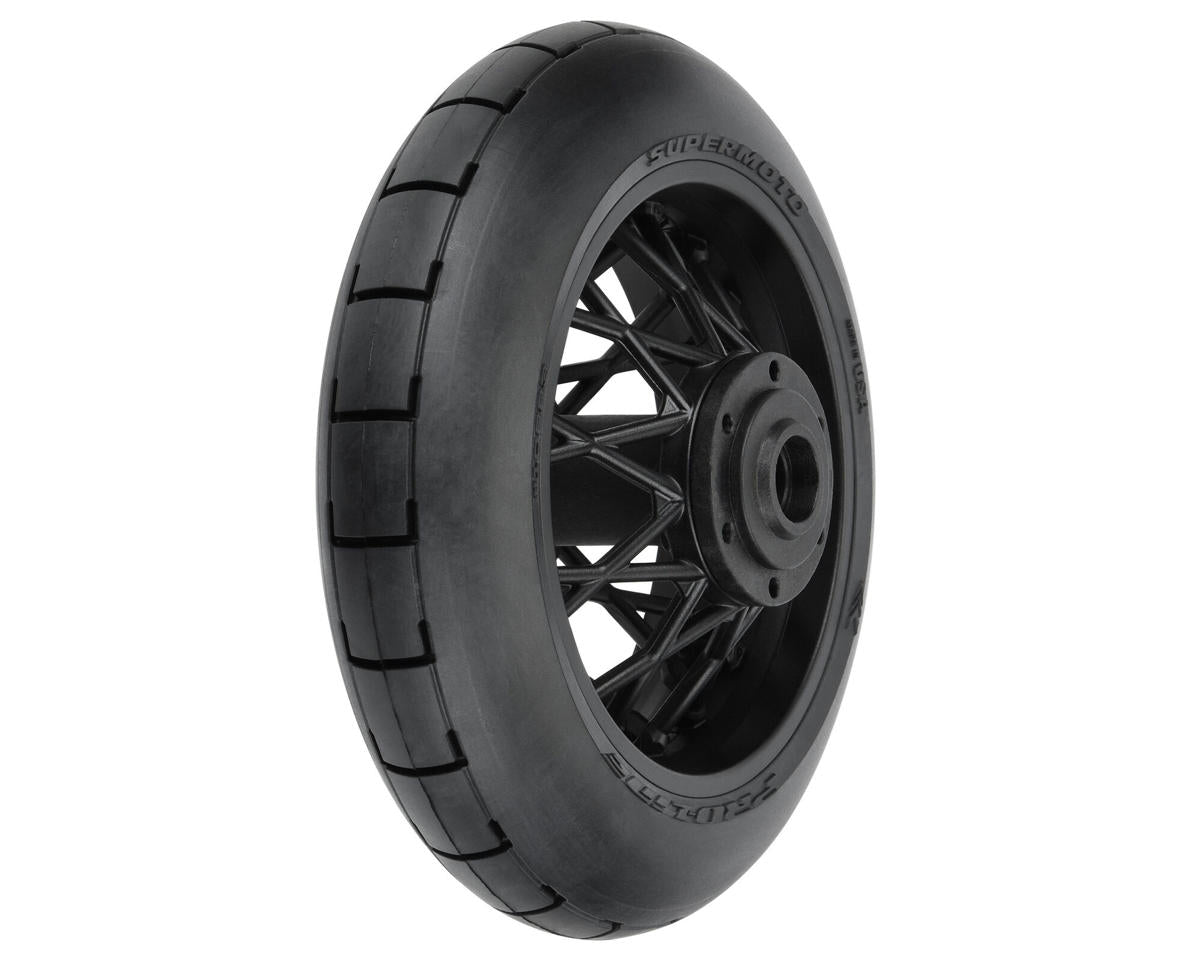 PROLINE PRO1022310 1/4 Supermoto Motorcycle Rear Tire Pre-Mounted (Black) (1) (S3)