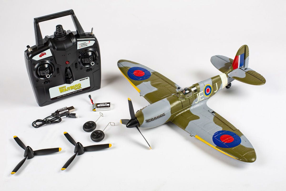 RAGE RGRA1303V2 Supermarine Spitfire Micro RTF Airplane with PASS (Pilot Assist Stability Software) System