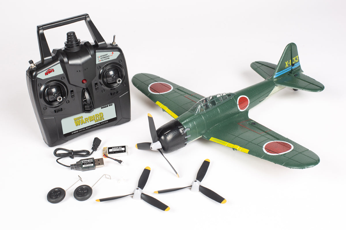 RAGE RGRA1306 Mitsubishi A6M Zero Micro RTF Airplane w/PASS System
