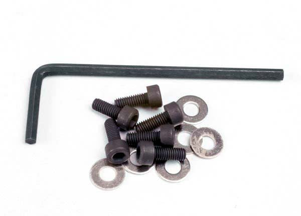 TRAXXAS 1552 Motor screws (3x8mm hex cap) (6)/washers (6)/ wrench : 2WD SLASH, SLASH 4X4, RUSTLER, STAMPEDE 2WD, STAMPEDE 4X4