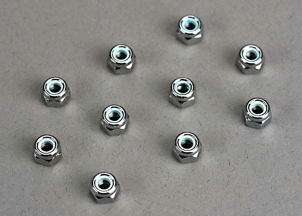 TRAXXAS 1747 Nuts 4mm Nylon Locking (10) : SLASH 4X4, RUSLTER, STAMPEDE 2WD, STAMPEDE 4X4