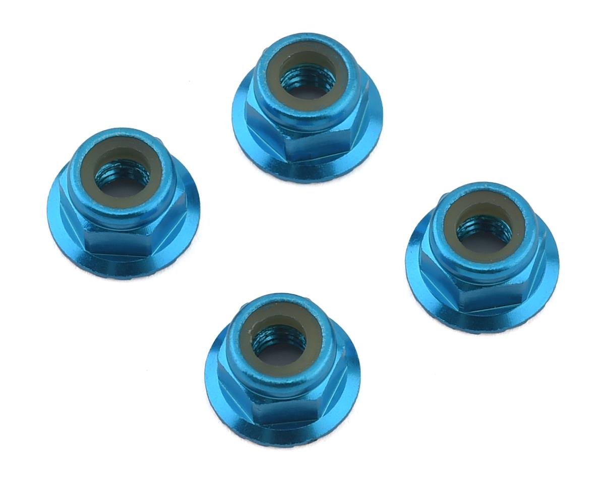 1 UP 80512 4mm Serrated Aluminum Locknuts Flanged Blue M4 (4) Lock Nuts