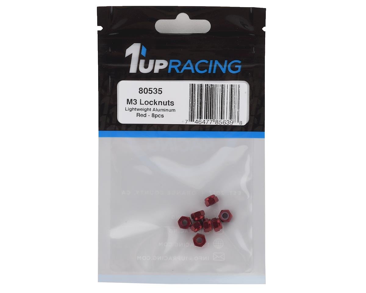 1 UP 80535 3mm Aluminum Locknuts Red