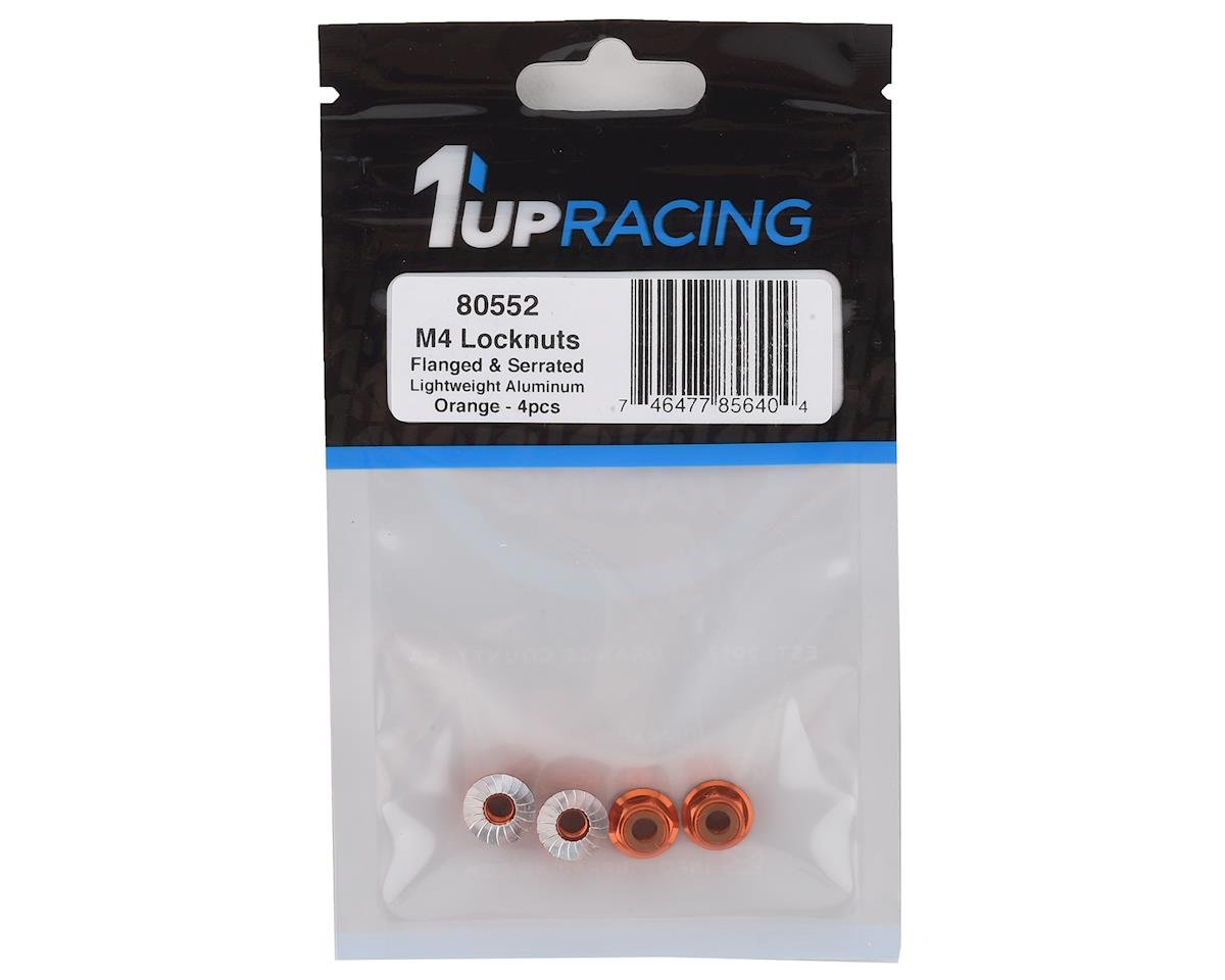 1 UP 80552 4mm Serrated Aluminum Locknuts Orange