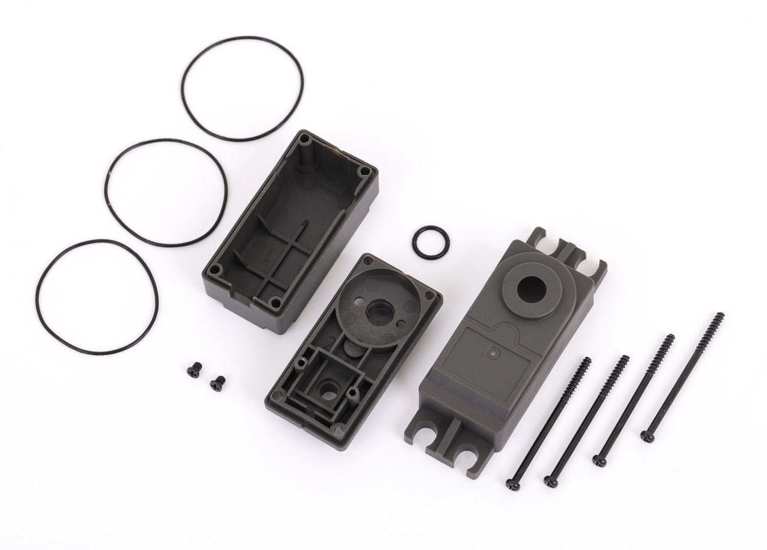 TRAXXAS 2276 Servo case, plastic (top, middle, bottom)/ gaskets/ hardware (for 2275 servo)