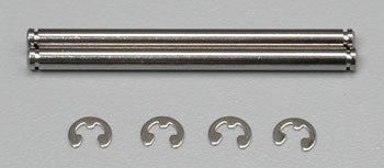 TRAXXAS 2640 Suspension Pins 44mm (2) w/ E-clips : SLASH 2WD, RUSTLER, STAMPEDE 2WD