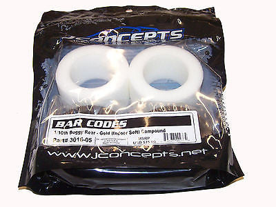 JCONCEPTS 3016-05 Bar Codes 2.2 1/10 Buggy Tire Rear Gold (2)