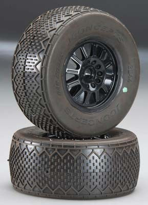 JCONCEPTS 3044-3210 Bar Codes 1/10 SC10 Front Tire Green w/Black Wheel (2)