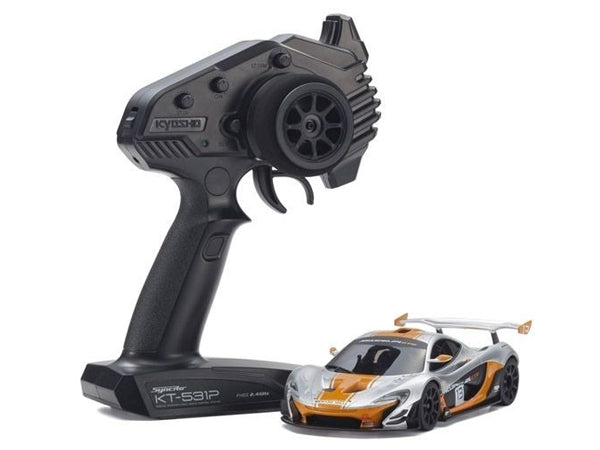 KYOSHO 32324SO-B MINI-Z McLaren P1 GTR RTR, Silver/Orange, w/ MR-03 Chassis, RWD