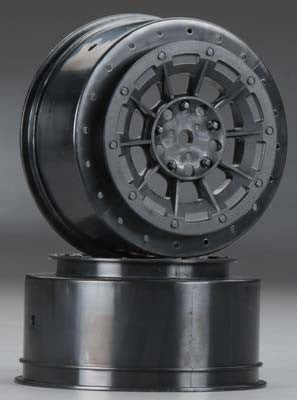JCONCEPTS 3352B Hazard Losi SCT-E Wheel Black (2)