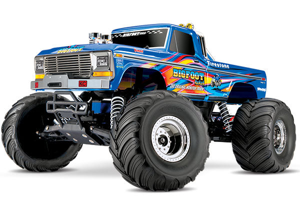 TRAXXAS 36034-1 BIGFOOT® No. 1: 1/10 Scale Officially Licensed Replica Monster Truck. Ready-to-Race® with TQ™ 2.4GHz radio system and XL-5 ESC (fwd/rev). Includes: 7-Cell NiMH 3000mAh Traxxas® battery
