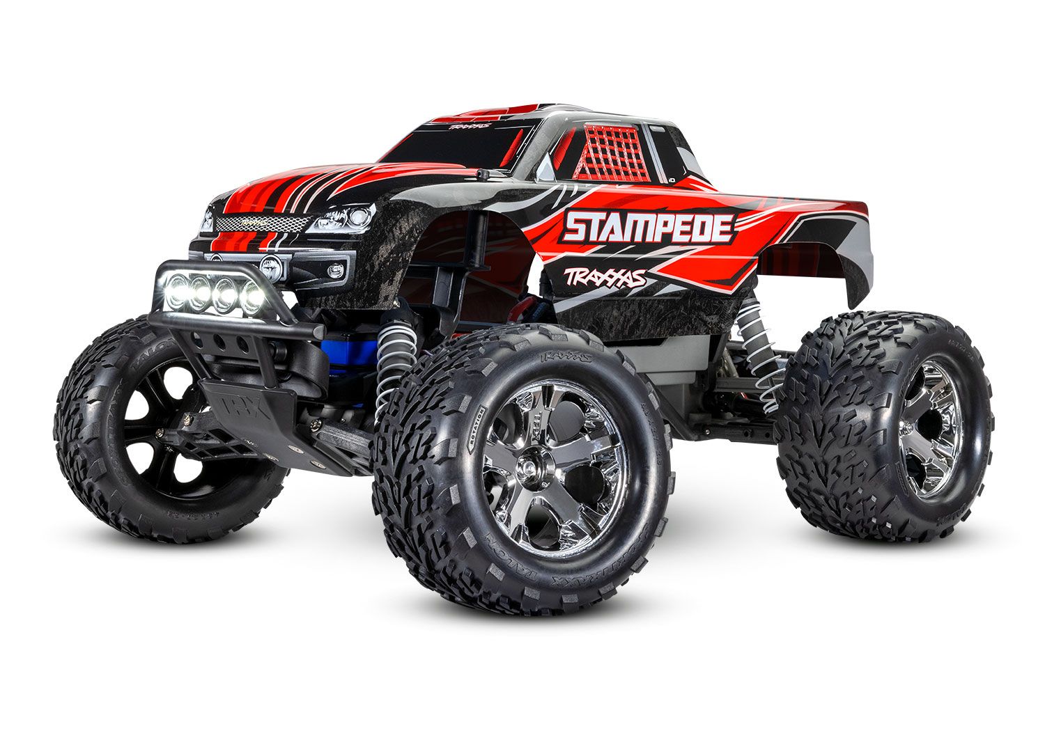 TRAXXAS 36054-61 Stampede 1/10 monster truck RTR, with TQ 2.4GHz radio, XL-5® ESC, 8.4V NiMH 3000 mAh Power Cell™ battery, 4-amp DC Fast Charger, LED lighting, and ProGraphix® painted body.