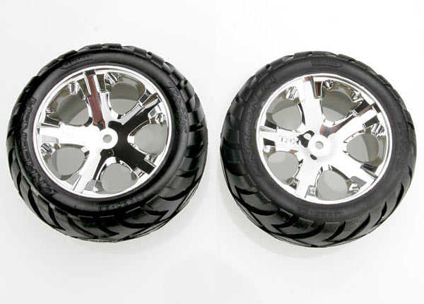 TRAXXAS 3773 Chrome All-Star Wheels+Anaconda Tires