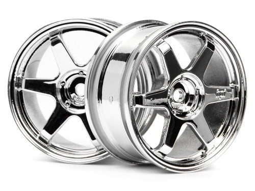 HPI 3837 TE37 Wheel 26mm Chrome 0mm Offset/26mm Tire *DISC*