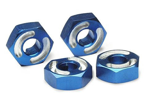 TRAXXAS 4954X 14mm wheel hubs, hex, 6061-T6 aluminum (blue) (4)/ axle pins (2.5x10mm) (4)