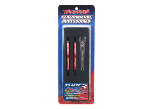 TRAXXAS 5939R Toe links, Slayer Pro 4X4 (Tubes 7075-T6 aluminum, red) (88mm, fits front or rear) (2)/ rod ends, rear (4)/ rod ends, front (4)/ wrench (1)