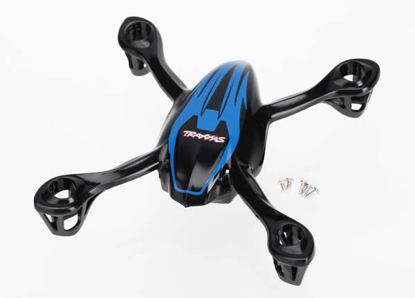 TRAXXAS 6213 Canopy, upper and lower, QR-1, blue/ mounting screws (5)