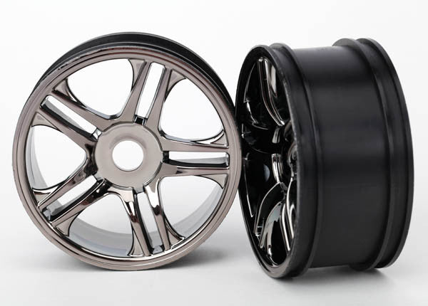 TRAXXAS 6476 Wheels Split Spoke Blk Chrm Rear XO-1