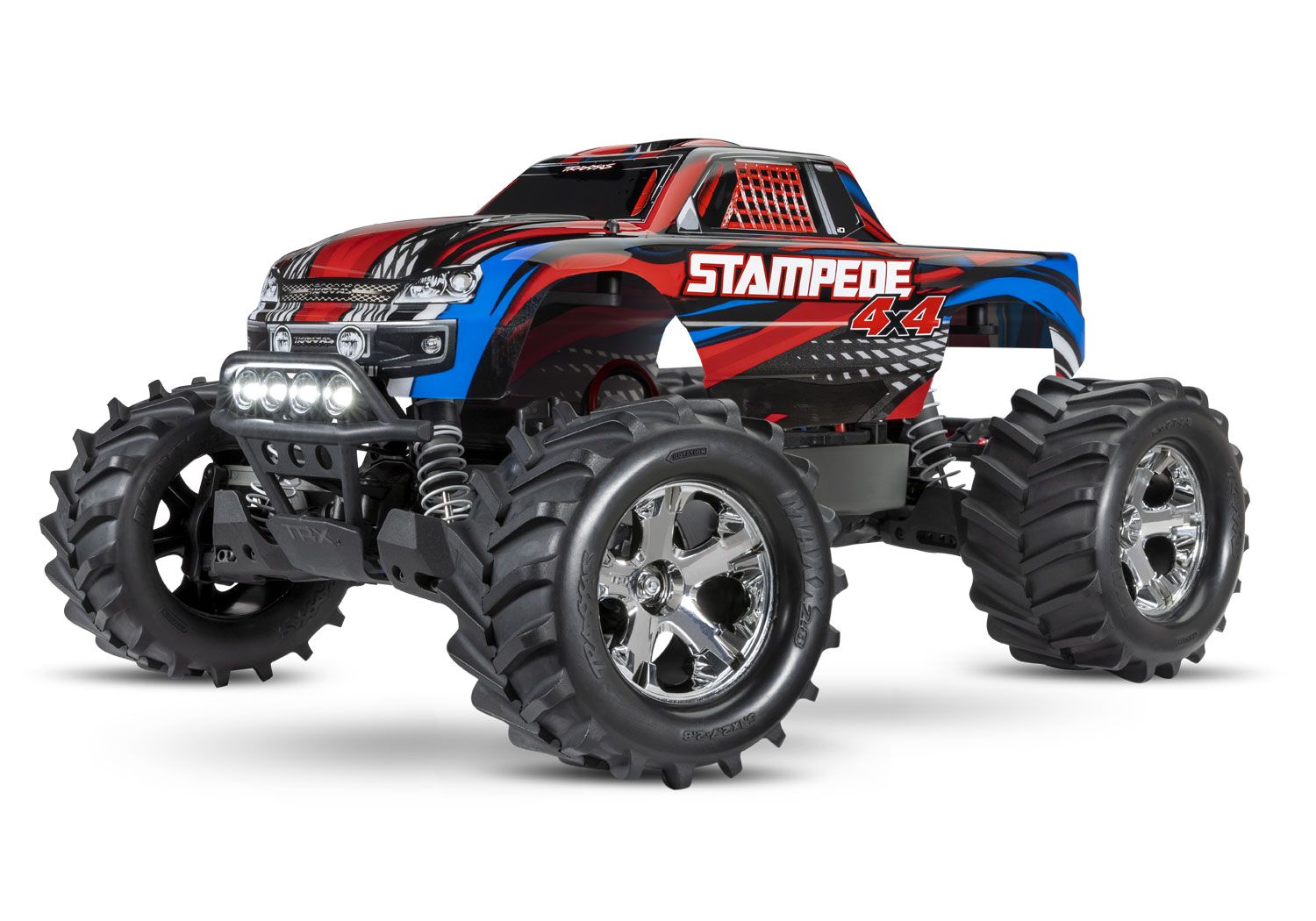 TRAXXAS 67054-61 Stampede 4X4 1/10 4WD monster truck RTR, with TQ 2.4GHz radio, XL-5 ESC, 8.4V NiMH 3000mAh battery, 4-amp DC Fast Charger, LED lighting.