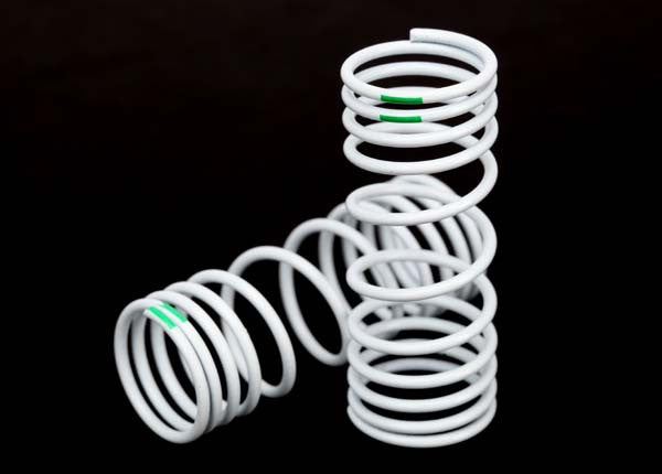 TRAXXAS 6862 Springs, front (progressive, -10% rate, green) (2) : SLASH 4X4, STAMPEDE 4X4